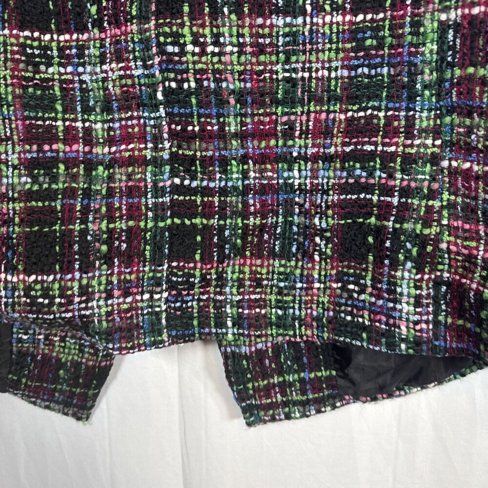 Women’s Multicolored Wool Blend Blazer Size 14 Petite Preowned - Picture 15 of 16